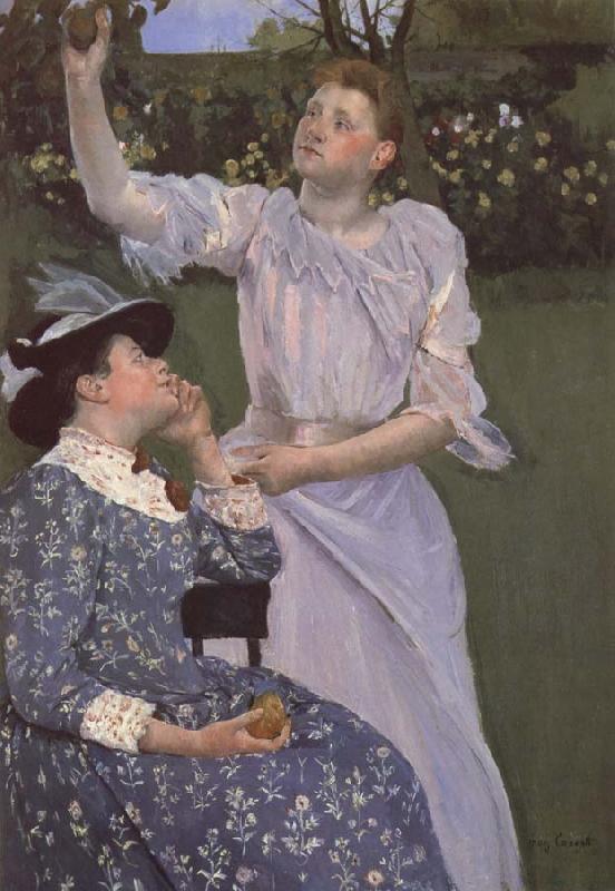 Mary Cassatt Junge Frauen beim Obstpflucken Sweden oil painting art